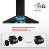36" Wall Mounted Range Hood 450CFM Kitchen Cooking Vent 3-Speed Black Painted
