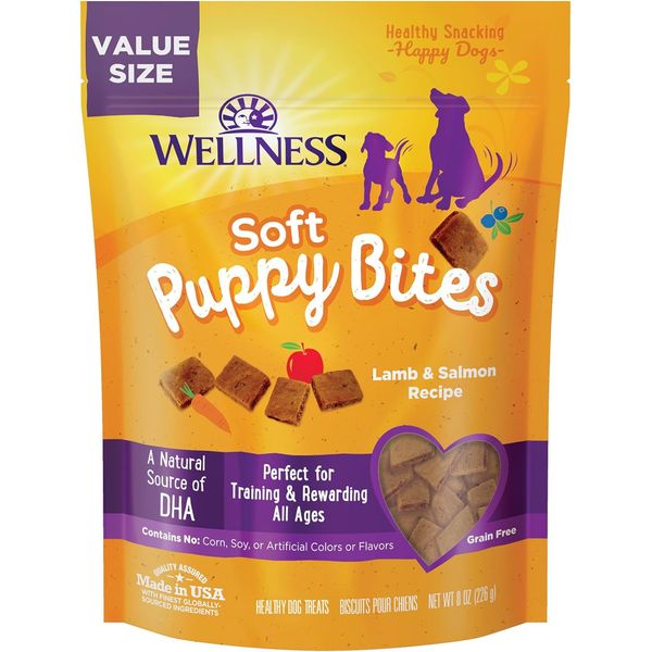 Wellness Soft Puppy Bites Healthy Grain-Free Treats for Training, Dog Treats wit