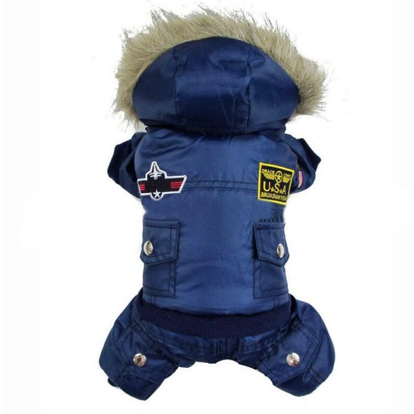 Air Force Inspired Four-Legged Pet Suit - Stylish Autumn And Winter Coats For Dogs - Blue / Xs