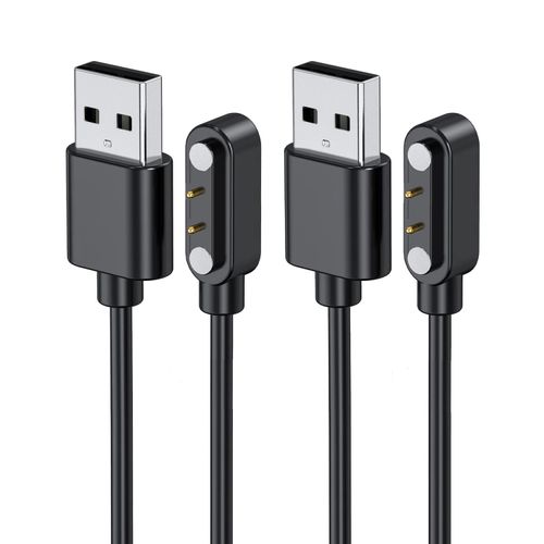 KONXISA 2-Pack Charger Cable for FQQ DR06 1.27" Smartwatch, Charging USB Cable with Magnetic Adsorption, Universal Magnetic Charging Cord with High Durability, Lightweight and Easy to Carry
