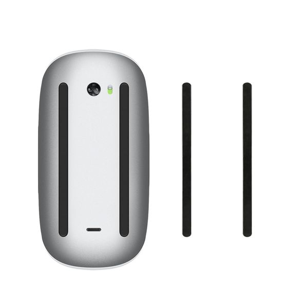 kwmobile Mouse Feet Replacement Compatible with Apple Magic Mouse 1/2 Computer Mouse Skates Sticker - Black
