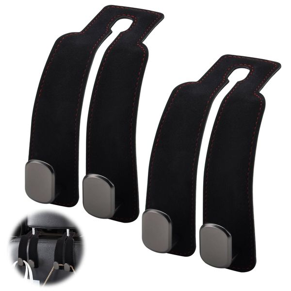 2PCS Car Seat Back Double Hook,Auto Hooks Car Storage Organiser Bag Hooks Car Seat Headrest Hanger Universal Car Handbag Hooks Multifunctional Headrest Hooks for Car Home