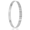 Tuscany Silver Women's Sterling Silver Engraved Adjustable Stripe Bangle