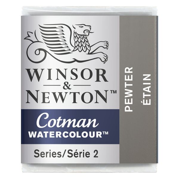 Winsor & Newton Watercolour Paint, Pewter, Half PAN