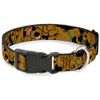Buckle-Down Scooby Doo Stacked CloseUp Black Plastic Clip Collar, Large/15-26"