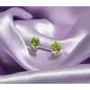 PETITE ROUND GREEN PERIDOT STUDS IN STERLING SILVER-- 3.0mm