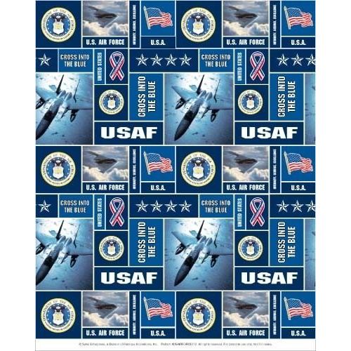 Sykel Enterprises Fleece United States of America Air Force USA Military Fleece Fabric Print by The Yard ousaf012s