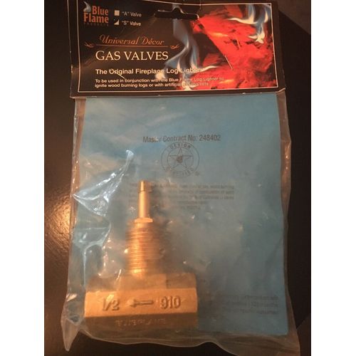 NEW! Blue Flame Universal Decor Gas Fireplace Log Lighter Valve "S" Bronze