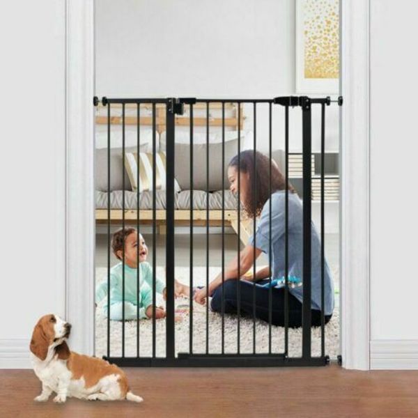 Baby Safety Gate Dog Gate Walk Thru Pet Fence Adjustable Barrier Security Door