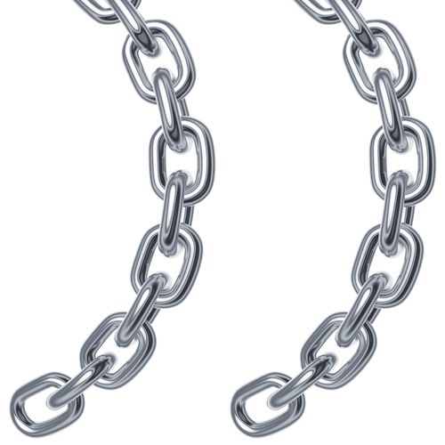 2 Pcs 1/4 x 23 inch Link Chain 304 Stainless Steel Coil Chain for Transport Tie Down Binder Chain Pulling Towing Hanging, Home, Camping, Pet Towing, 6mm