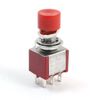 Sourcingmap AC 120V 5A Red Cap 6 Pin DPDT 2 Positions Momentary Push Button Switch - Red, Silver Tone