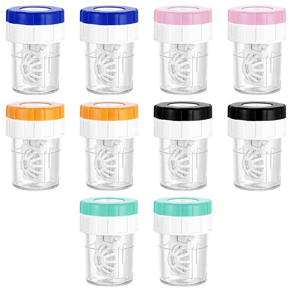 Gobesty 10 Stück Kontaktlinsenbehälter, Kontaktlinsen Soaking Case, Manuelle Kontaktlinsenreiniger, Kontaktlinsen Behältnis, Contact Lens Case Kontaktlinsen Aufbewahrung Für Tägliche Gebrauch