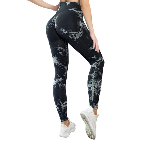 Zhiaek Scrunch Butt Sport Leggings Damen High Waist Blickdicht Seamless Yoga Hosen Po Push Up Sporthose Lang Laufhose Dehnbar Gym Yoga Fitness Workout Pants