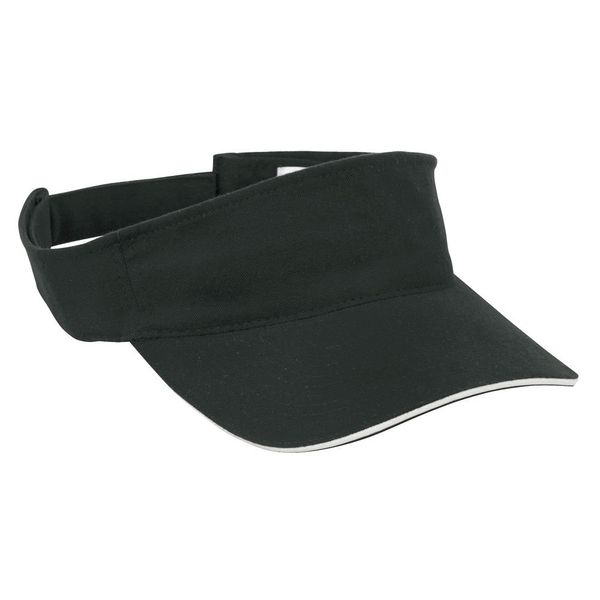 noTrash2003 Sport Sun Visor mit kontrastfarbenem Sandwich in 12 Farben für Golf, Tennis, Angeln (Schwarz-Weiss)