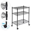 3 Tier Metal Organizer Adjustable Wire Rack Storage Shelving Unit w/ 4 Wheels