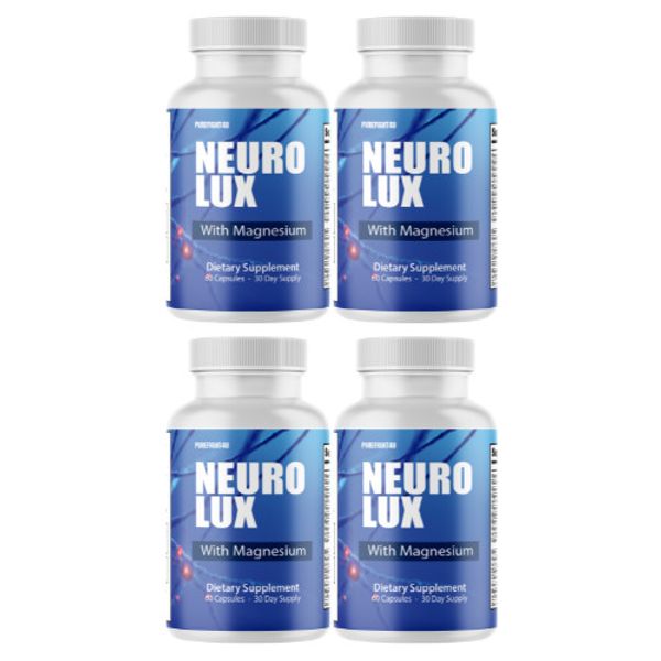 NeuroLux, Magnesium Support for Nerve Function & Relaxation - 4 Bottles