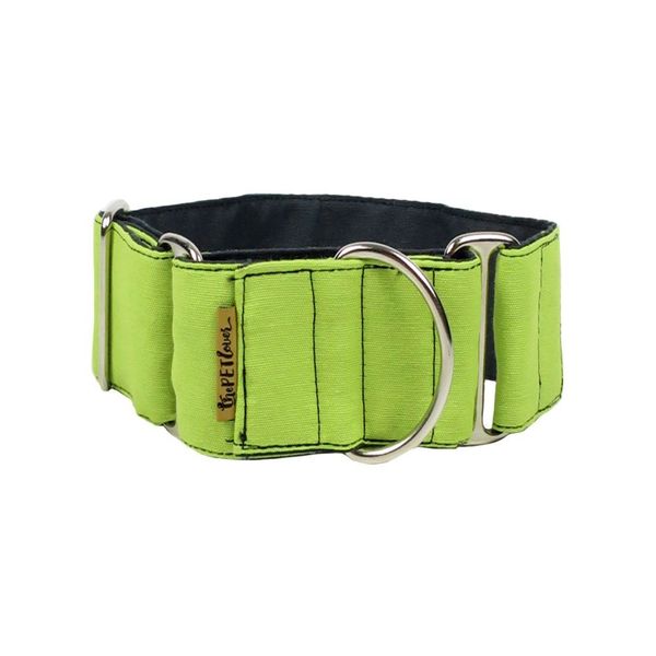 ThePetLover Martingale Dog Collar, L, Adjustable, 5 cm x 40-50 cm, Green/Black