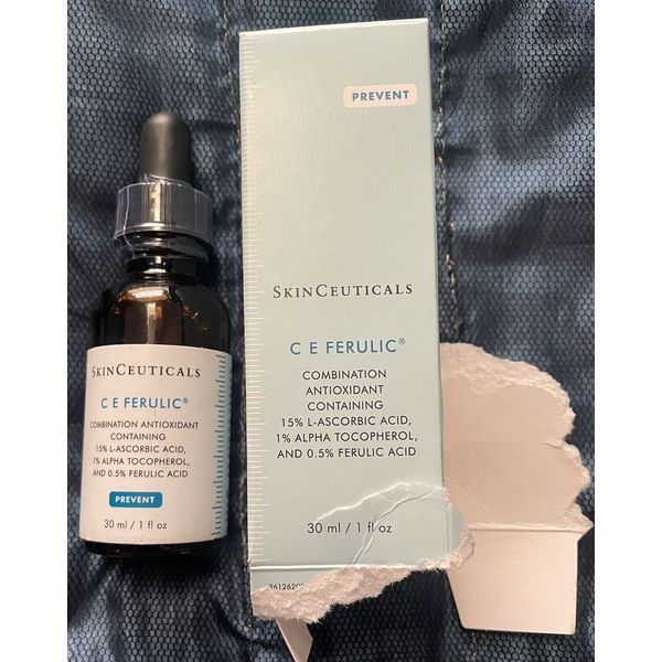 SKINCEUTICALS CE C E FERULIC FULL SIZE 1 Oz DAMAGED BOX PLEASE LOOK @ ALL PICS!!
