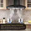 30" Wall Mount Range Hood 350CFM 3-Speed Touch Panel Kitchen New Touch control