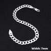 Treasure Bay Mens Solid 925 Sterling Silver Chain Bracelet - 7mm Width (23 CM)