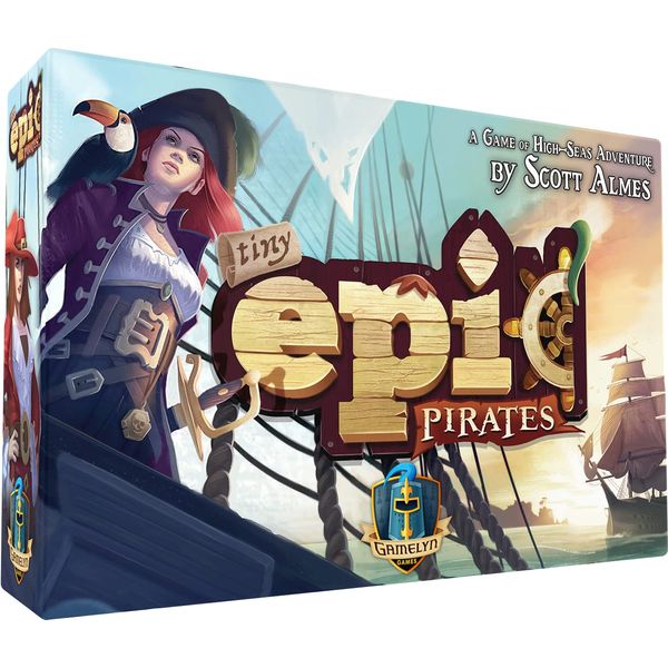 Gamelyn Tiny Epic Pirate Board Game - Notorious Pirate Ship Board Games, Strategic Board Games for Adults, With Rulebook, 210 Game Pieces, and 7 Ships, Blue