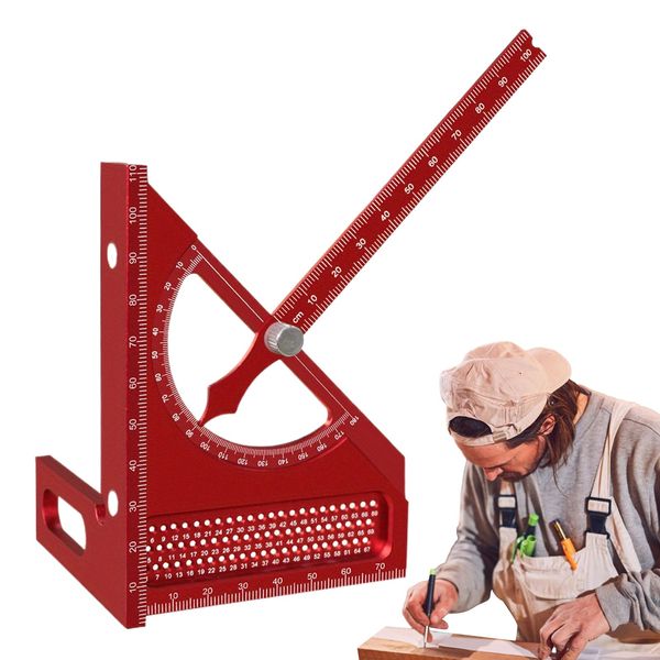 Multi Angle Ruler | High Precision Woodworking Square Gauge | Rust-Proof Carpenter Protractor, Non-slip Precision Marking Gauge for Door Framing Workshop