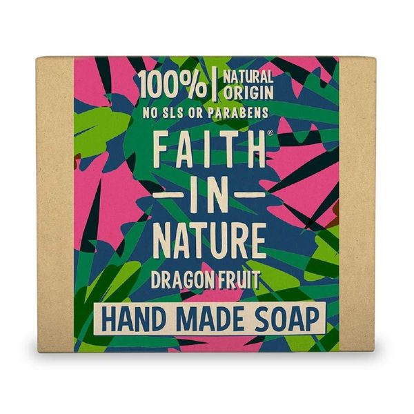 Faith In Nature Natural Dragon Fruit Hand Soap Bar, Revitalising, Vegan & Cruelty Free, No SLS or Parabens, 100g (Packing May Vary)