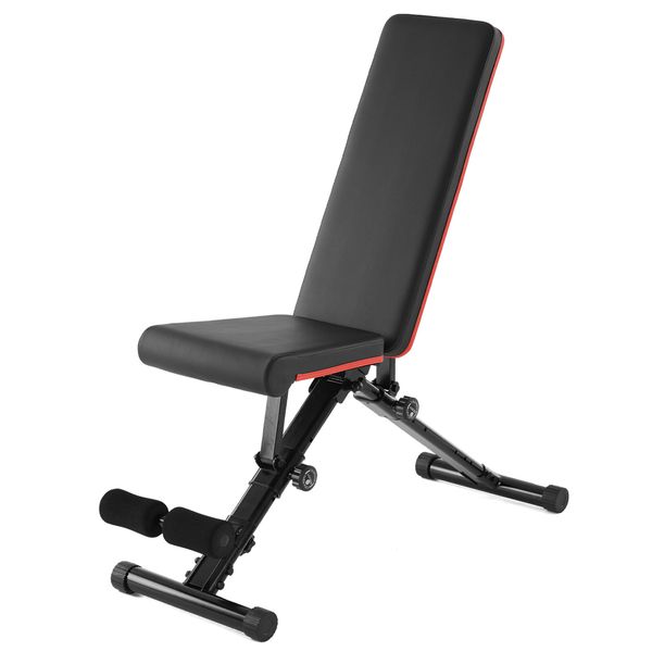 Home Fitness Stool, Foldable Sit-Up Stool, Training Bench with Adjustable Back 