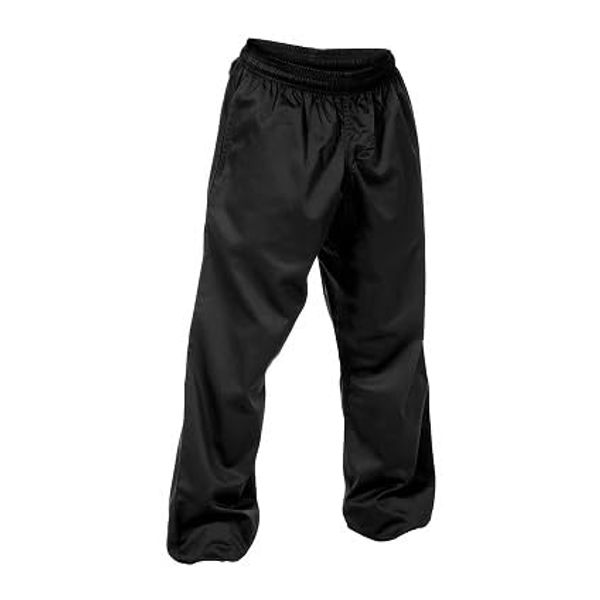 New Lightweight KUNG FU Pant with Pockets Black Size 4 - Elastic Waist - Cuffed Ankle