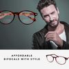 Boomer Eyeware Classic Stylish Bifocal Rounders, Reading Glasses for Men & Women, 2.50, Brown