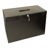 Foolscap Metal File Storage Box - Includes 5 Suspension Files, Plastic Tabs & Inserts GDPR Compliant (Black)