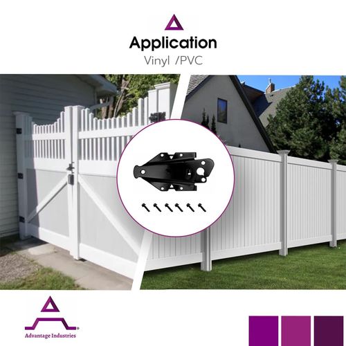 Advantage Industries 5” Stainless-Steel Self-Latching Gate Latch | Hidden Spring Design | Two-Way Spring Latch Entry | Pad-Lockable | Left & Right Reversable | Vinyl/PVC Gates - White