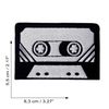 Sew-On Cassette Tape Magnetic Tape Black/White Patch
