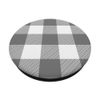 Gray and White Plaid Pattern Checkered White Gray PopSockets Grip and Stand for Phones and Tablets
