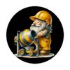 Construction Worker Gnome Dad For Men With Concrete Mixer PopSockets Adhesive PopGrip