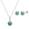 Philip Jones Sterling Silver Green Aventurine Gemstone Set