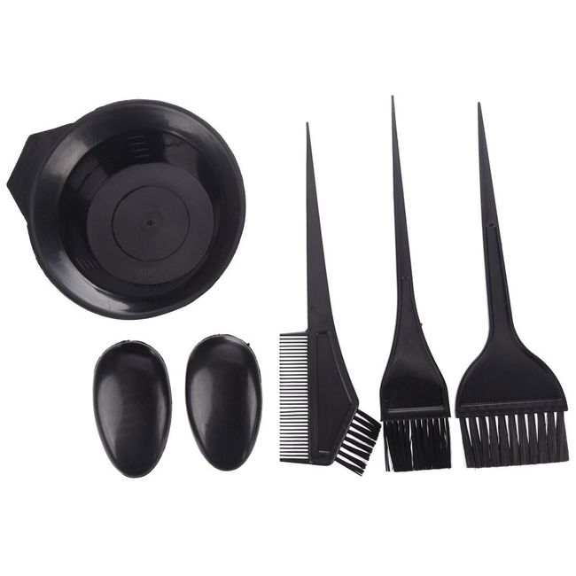 SSRDFU 5PCS Salon Haarfärbepinsel Haare Faerben Set Färbepinsel Haare faerbeset, Haar Färben Färbe-Set Farbe Dye Pinsel Kamm Rührschüssel Tint Werkzeug Bleichen mit Ohrkappen