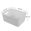 Bblina 6-Pack Small White Plastic Weave Rattan Storage Basket Box