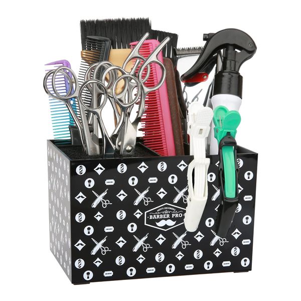 Professional Hair Salon Scissors Storage Box, Shear Holder ,Storage Container Barber Tools Holder, Hairdresser Scissor Storage Case Keeper (Black-White)