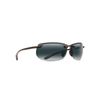 Maui Jim Men's and Women's Banyans Polarized Rimless Sunglasses, Gloss Black/Neutral Grey, Large