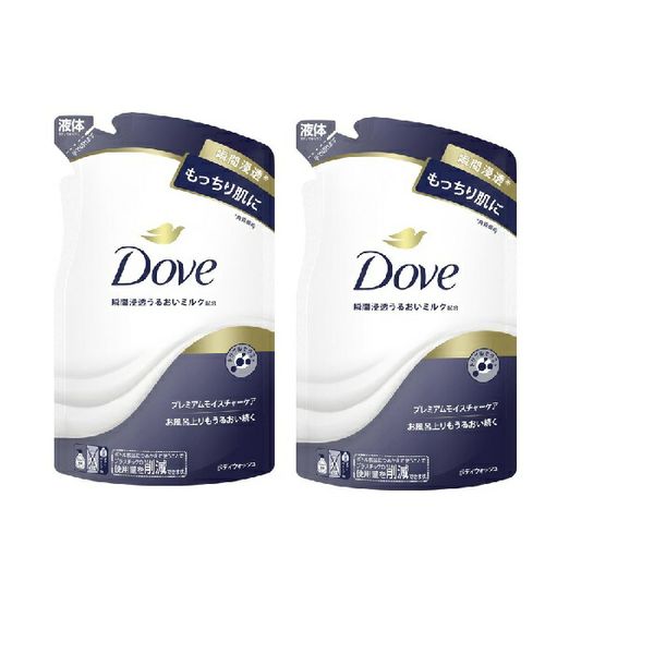 2 sets Dove Body Wash Premium Moisture Care Refill 360g<br> Body wash, moisturizing, recommended body soap, odor care, moisturizing, moisturizing, dense, rich foam, floral, moisturizing, smooth, creamy foam, easy to lather, refill