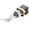 Sourcingmap 1 Pcs 22mm 3 Positions Key Locking Push Button Switch with Key DPST