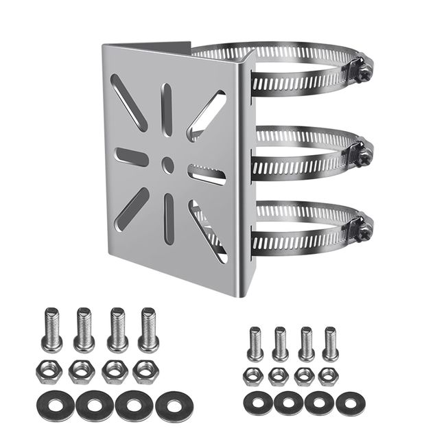 WiTi Universelle vertikale Masthalterung für Überwachungskameras, 3 Schlaufen Edelstahl-Eckhalterung, Masthalterung, geeignet für CCTV-Kameras, IP-Kameras (kleine Größe)