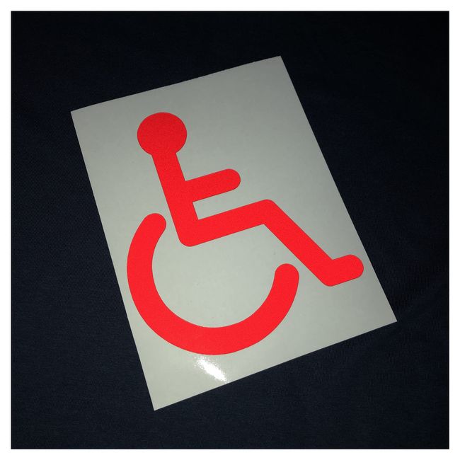 Safe-Tee Reflective RED 9cm Disabled Driver Motability Wheelchair User Disability Sticker