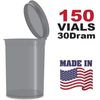150 Translucent Smoke Vials - 30 DRAM Pop Top Bottle - Smell Proof Containers