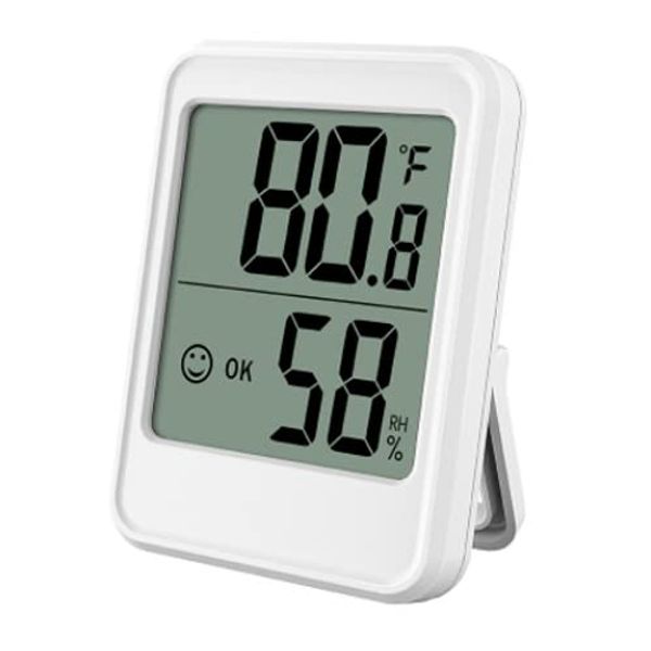 Digital Thermometer, Hygrometer, Large LCD, Magnet, Tabletop, Wall Mounted, Thermometer/Hygrometer, Easy to Read Small, Compact