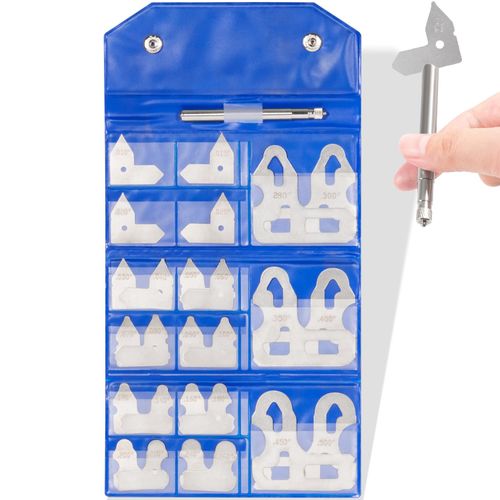 26-Piece Radius Gauge Set 0.010'' to 0.500'' Gauges with Holder, 3602-5025 Radius Gauge Set (26)