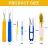6PCS Seam Ripper Kit - 2 Large 2 Small Stitch Removers - 2 Thread Scissors - Sewing Tools for DIY Needlework & Fabric Cutting (Multicolor)