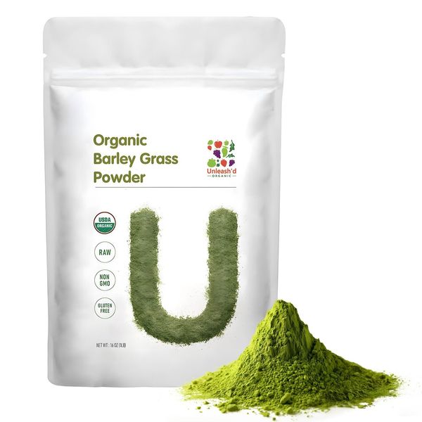 UNLEASH'D ORGANIC Barley Grass Powder 1 Pound