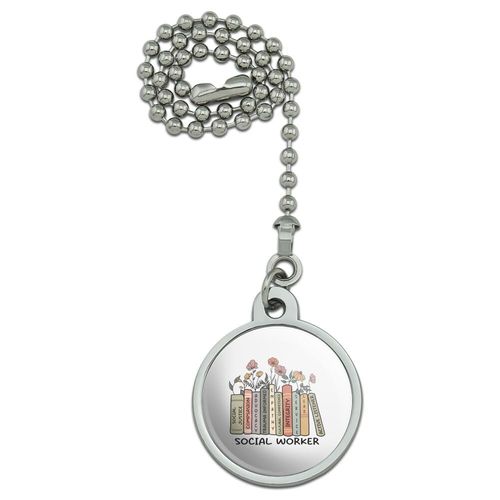 Graphics & More Social Worker Books Ceiling Fan and Light Pull Chain